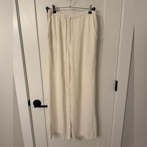 wasabi + mint Cream Wide Leg Pants